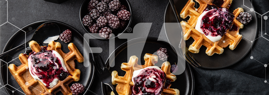 Greek yogurt and berry waffles