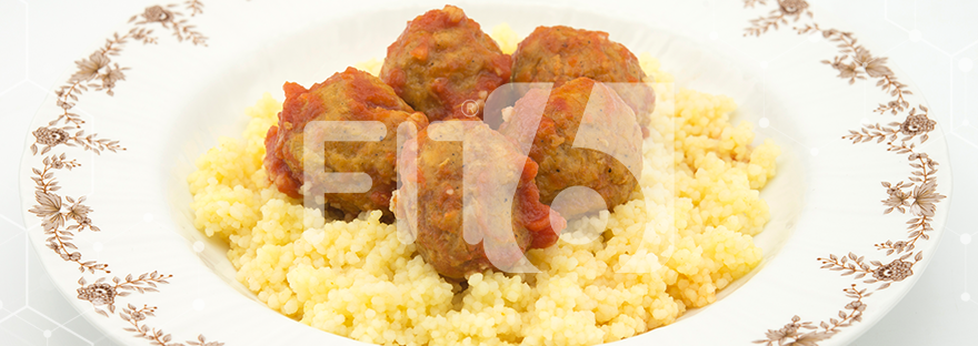 Lamb meatballs with yogurt sauce and couscous